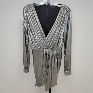 Revamped Silver  Drapey Dress